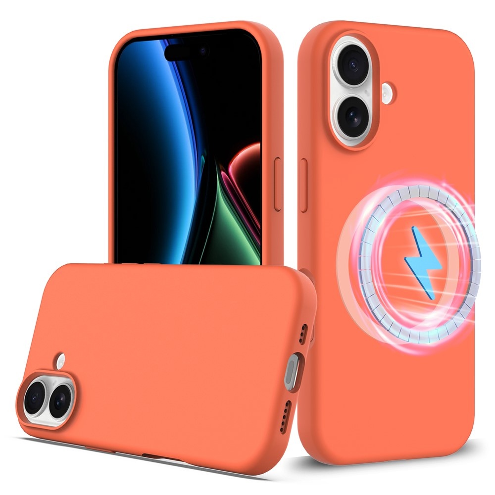 iPhone 17 Hoesje Flexibel siliconen Backcover met MagSafe ondersteuning - Oranje