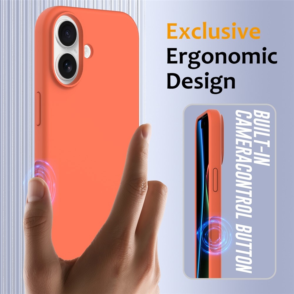 iPhone 17 Hoesje Flexibel siliconen Backcover met MagSafe ondersteuning - Oranje