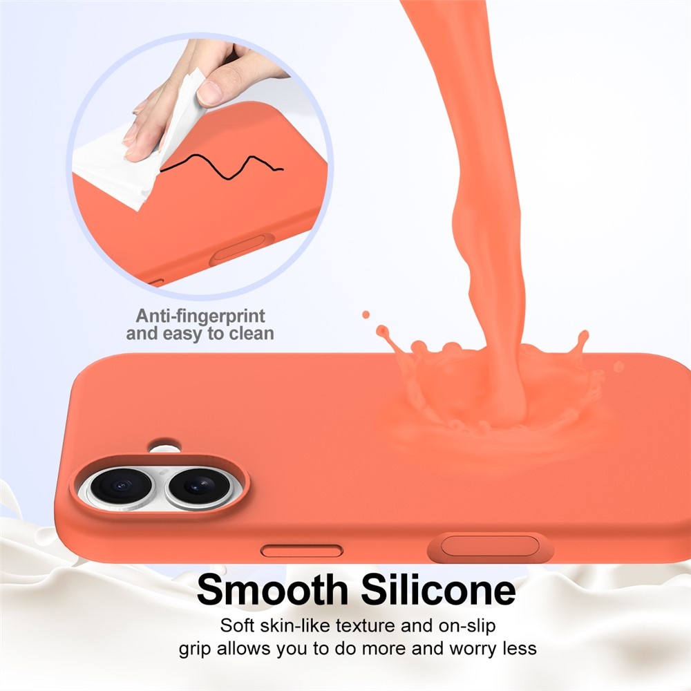 iPhone 17 Hoesje Flexibel siliconen Backcover met MagSafe ondersteuning - Oranje