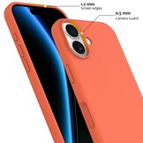 iPhone 17 Hoesje Flexibel siliconen Backcover met MagSafe ondersteuning - Oranje