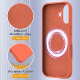 iPhone 17 Hoesje Flexibel siliconen Backcover met MagSafe ondersteuning - Oranje