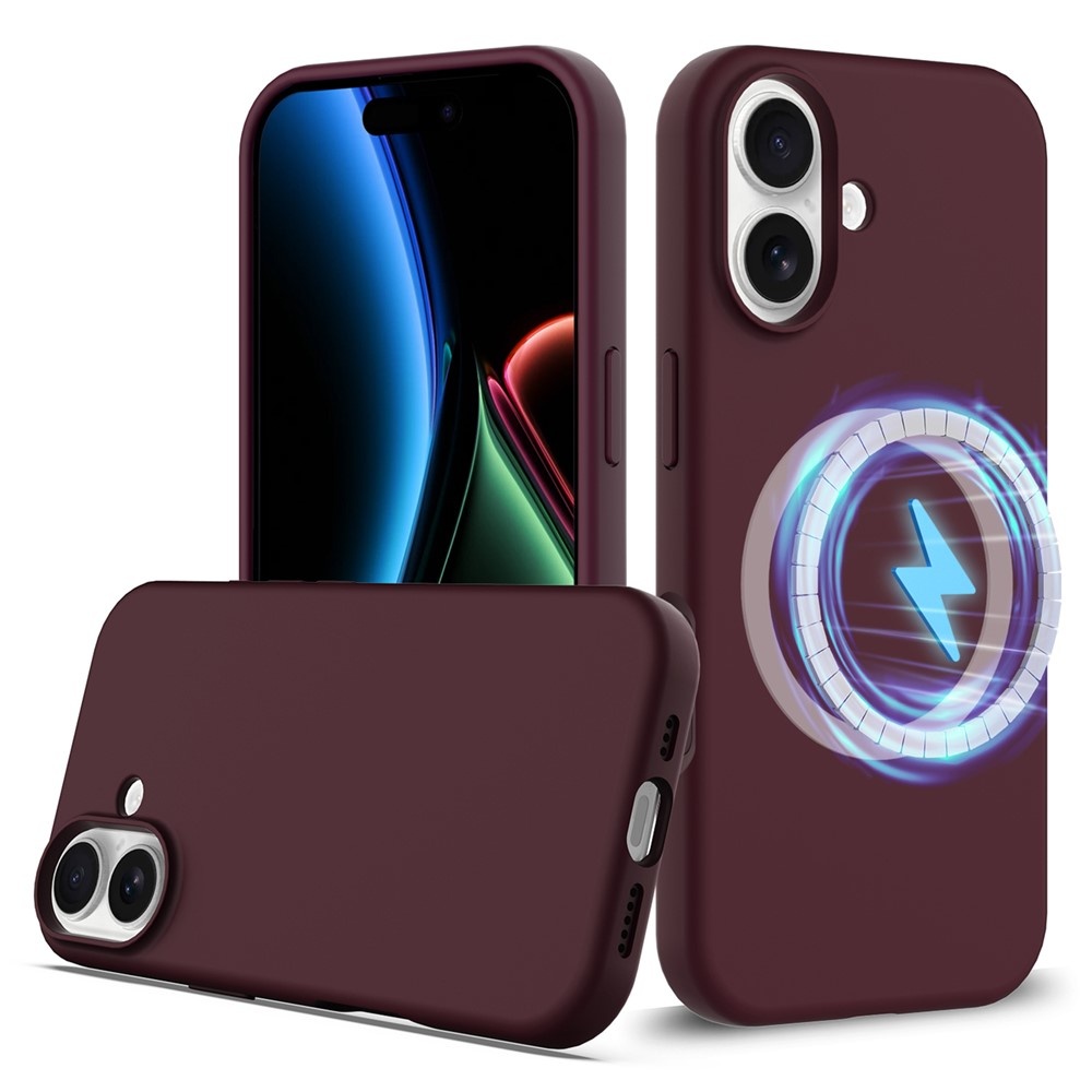iPhone 17 Hoesje Flexibel siliconen Backcover met MagSafe ondersteuning - Bordeaux Rood