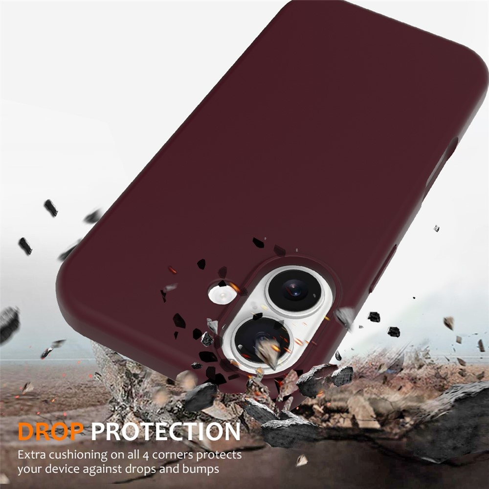 iPhone 17 Hoesje Flexibel siliconen Backcover met MagSafe ondersteuning - Bordeaux Rood