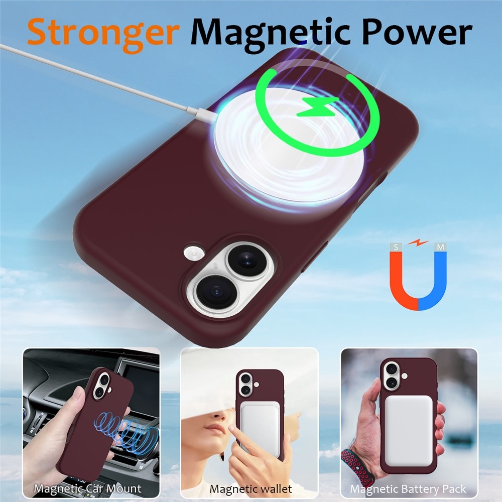 iPhone 17 Hoesje Flexibel siliconen Backcover met MagSafe ondersteuning - Bordeaux Rood