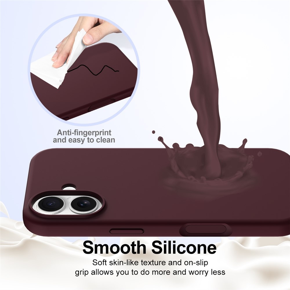 iPhone 17 Hoesje Flexibel siliconen Backcover met MagSafe ondersteuning - Bordeaux Rood