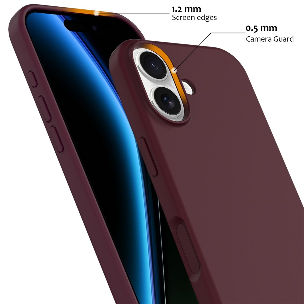 iPhone 17 Hoesje Flexibel siliconen Backcover met MagSafe ondersteuning - Bordeaux Rood