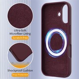 iPhone 17 Hoesje Flexibel siliconen Backcover met MagSafe ondersteuning - Bordeaux Rood