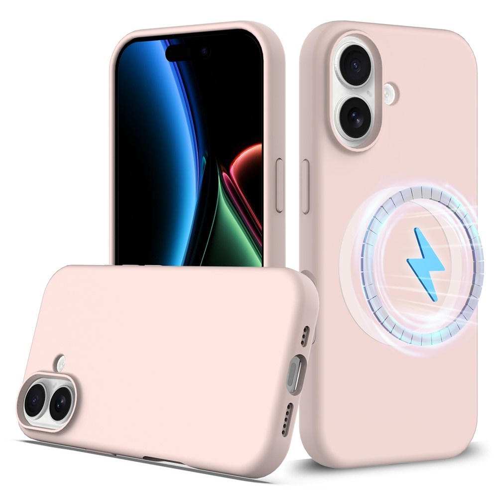 iPhone 17 Hoesje Flexibel siliconen Backcover met MagSafe ondersteuning - Lichtroze
