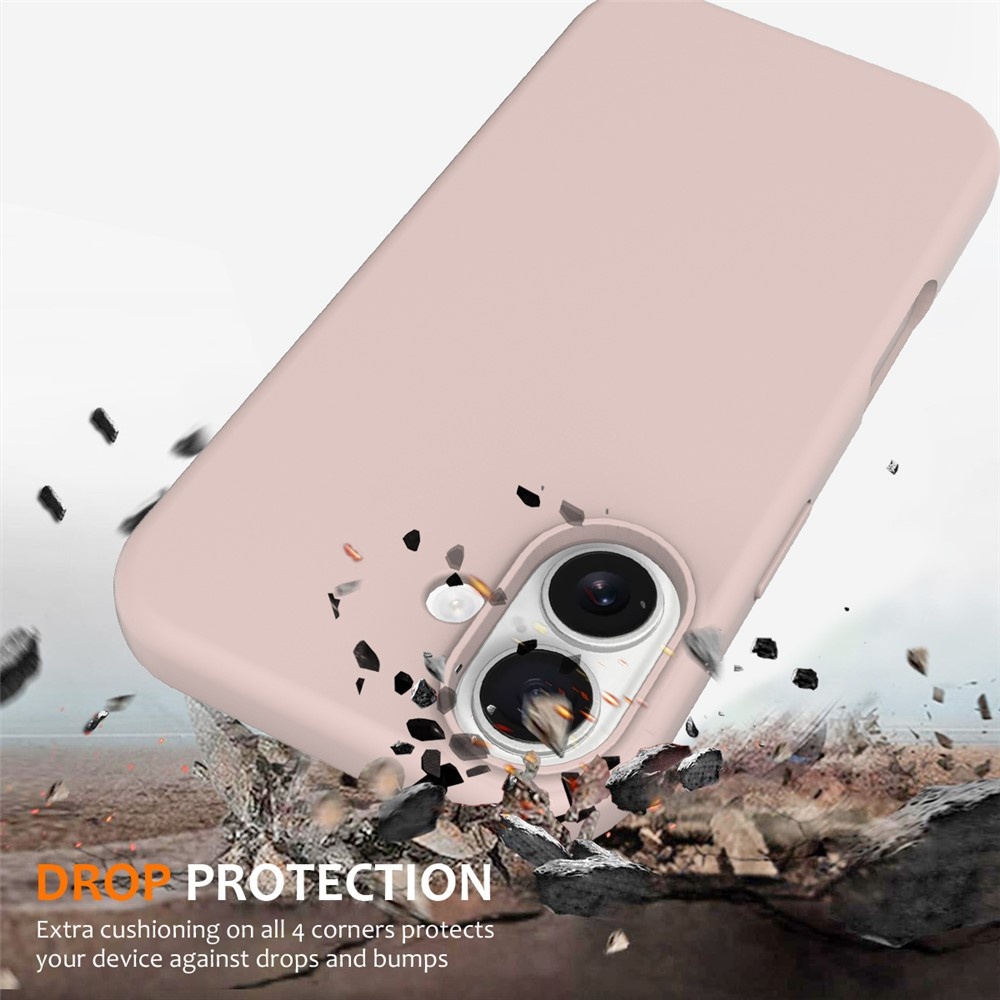 iPhone 17 Hoesje Flexibel siliconen Backcover met MagSafe ondersteuning - Lichtroze