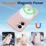 iPhone 17 Hoesje Flexibel siliconen Backcover met MagSafe ondersteuning - Lichtroze