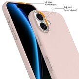 iPhone 17 Hoesje Flexibel siliconen Backcover met MagSafe ondersteuning - Lichtroze