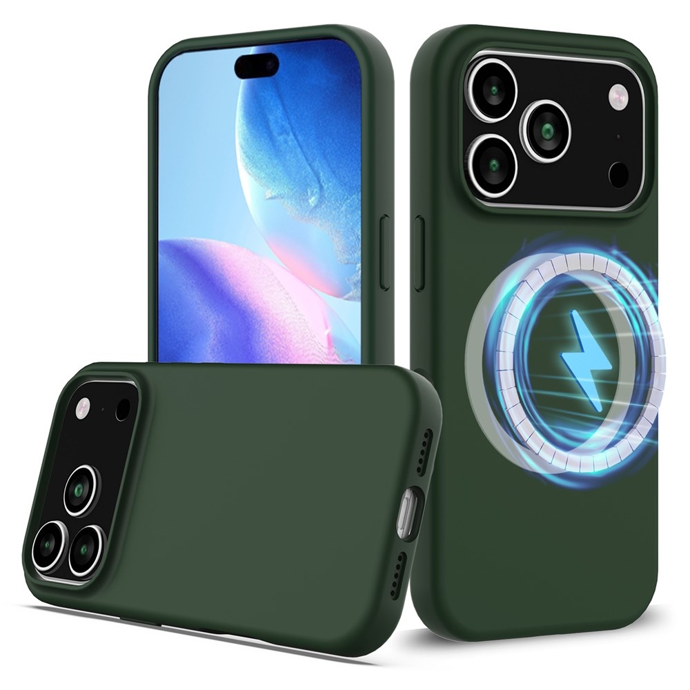 iPhone 17 Pro Max Hoesje Flexibel siliconen Backcover met MagSafe ondersteuning - Groen