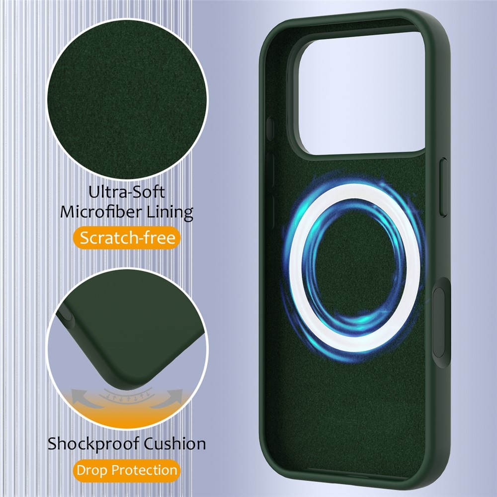 iPhone 18 Pro Max / iPhone 17 Pro Max Hoesje Flexibel siliconen Backcover met MagSafe ondersteuning - Groen