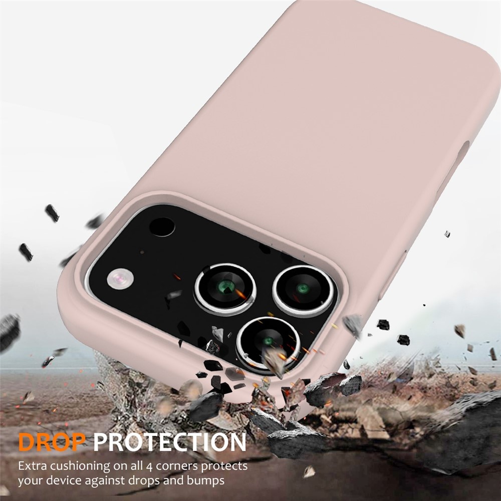iPhone 17 Pro Max Hoesje Flexibel siliconen Backcover met MagSafe ondersteuning - Lichtroze