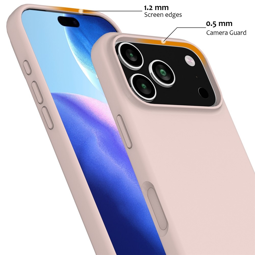 iPhone 18 Pro Max / iPhone 17 Pro Max Hoesje Flexibel siliconen Backcover met MagSafe ondersteuning - Lichtroze