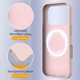 iPhone 17 Pro Max Hoesje Flexibel siliconen Backcover met MagSafe ondersteuning - Lichtroze