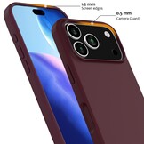 iPhone 17 Pro Max Hoesje Flexibel siliconen Backcover met MagSafe ondersteuning - Bordeaux Rood