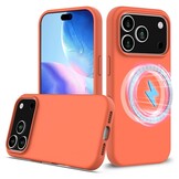 iPhone 17 Pro Max Hoesje Flexibel siliconen Backcover met MagSafe ondersteuning - Oranje