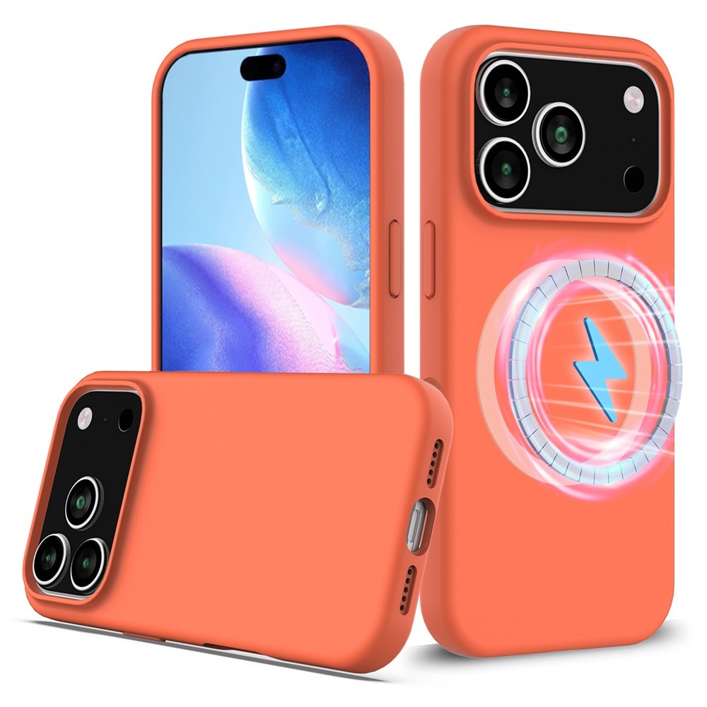 iPhone 17 Pro Max Hoesje Flexibel siliconen Backcover met MagSafe ondersteuning - Oranje