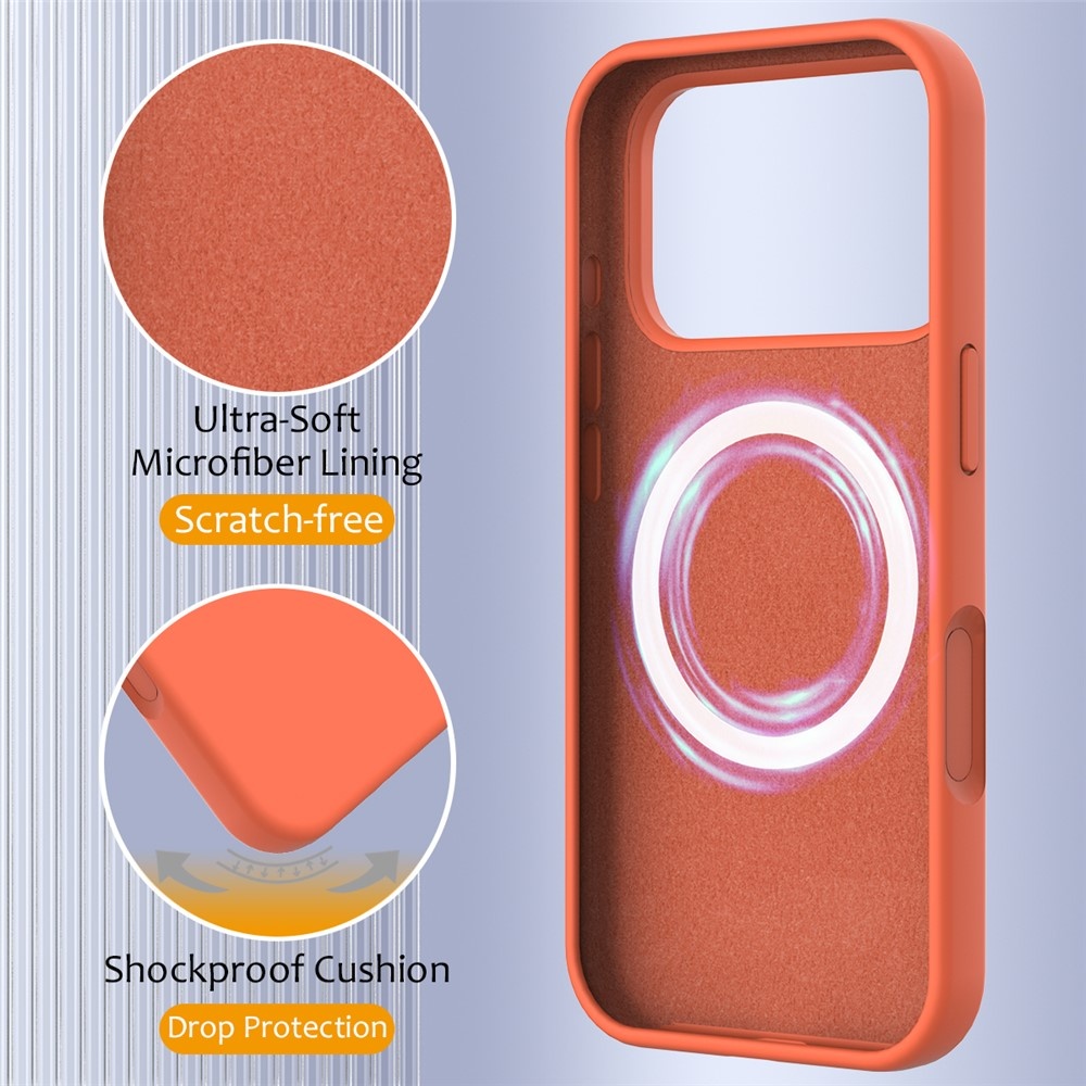 iPhone 18 Pro Max / iPhone 17 Pro Max Hoesje Flexibel siliconen Backcover met MagSafe ondersteuning - Oranje