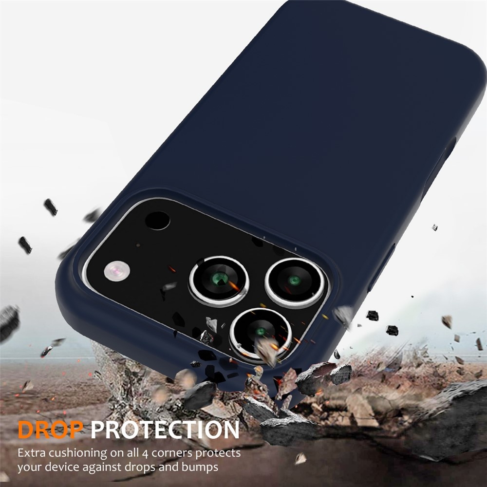 iPhone 18 Pro Max / iPhone 17 Pro Max Hoesje Flexibel siliconen Backcover met MagSafe ondersteuning - Donkerblauw