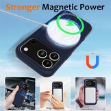 iPhone 17 Pro Max Hoesje Flexibel siliconen Backcover met MagSafe ondersteuning - Donkerblauw