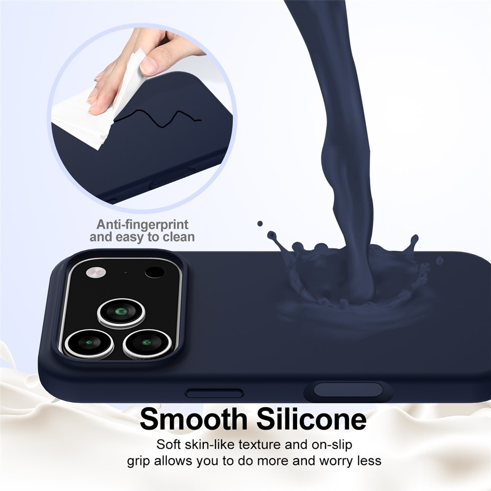 iPhone 18 Pro Max / iPhone 17 Pro Max Hoesje Flexibel siliconen Backcover met MagSafe ondersteuning - Donkerblauw