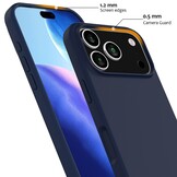iPhone 17 Pro Max Hoesje Flexibel siliconen Backcover met MagSafe ondersteuning - Donkerblauw