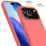 iPhone 17 Pro Max Hoesje Flexibel siliconen Backcover met MagSafe ondersteuning - Roze