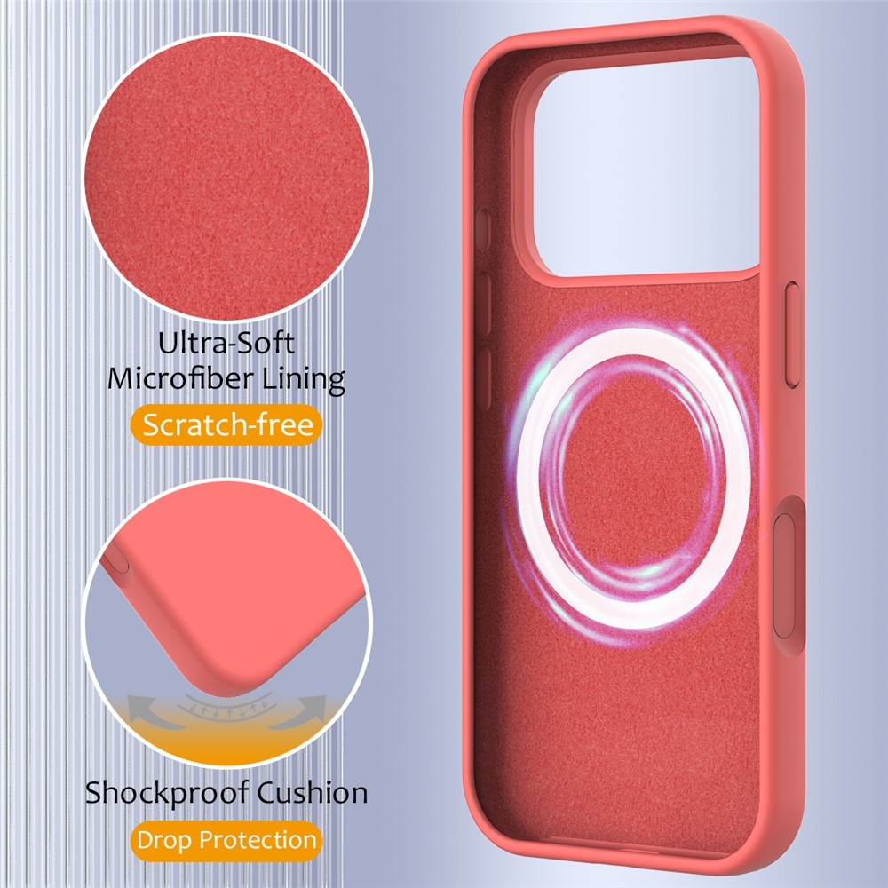iPhone 18 Pro Max / iPhone 17 Pro Max Hoesje Flexibel siliconen Backcover met MagSafe ondersteuning - Roze