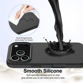 iPhone 17 Pro Max Hoesje Flexibel siliconen Backcover met MagSafe ondersteuning - Zwart