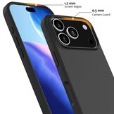 iPhone 18 Pro Max / iPhone 17 Pro Max Hoesje Flexibel siliconen Backcover met MagSafe ondersteuning - Zwart
