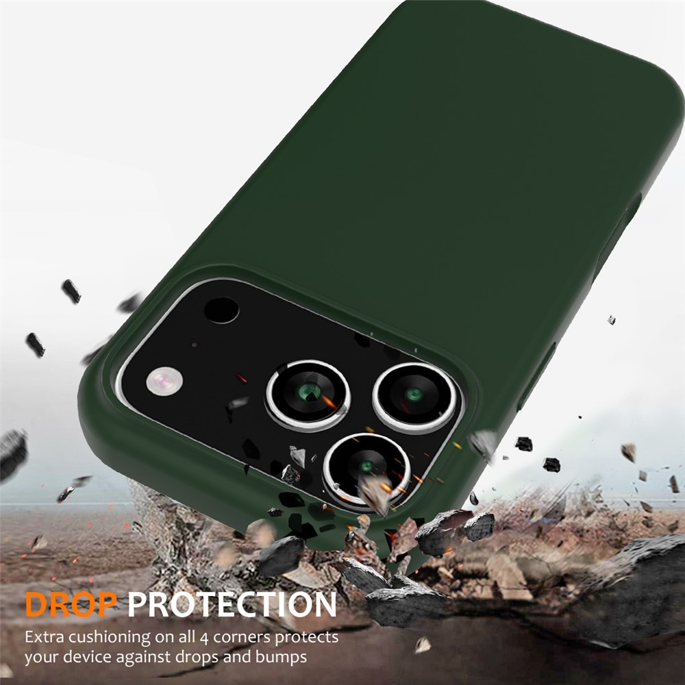 iPhone 18 Pro / iPhone 17 Pro Hoesje Flexibel siliconen Backcover met MagSafe ondersteuning - Groen