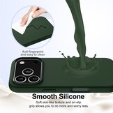 iPhone 18 Pro / iPhone 17 Pro Hoesje Flexibel siliconen Backcover met MagSafe ondersteuning - Groen