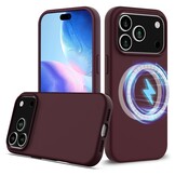 iPhone 17 Pro Hoesje Flexibel siliconen Backcover met MagSafe ondersteuning - Bordeaux Rood