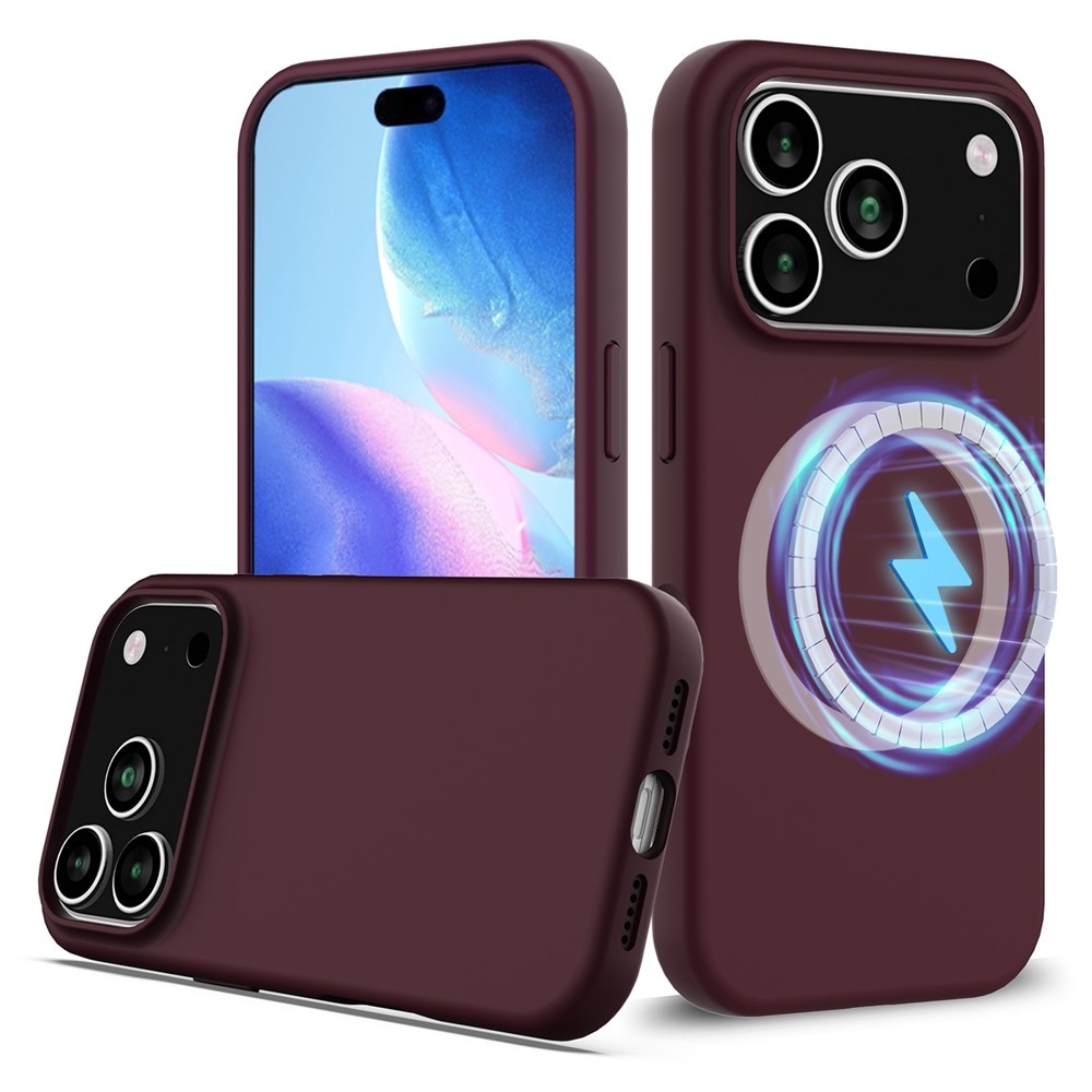 iPhone 17 Pro Hoesje Flexibel siliconen Backcover met MagSafe ondersteuning - Bordeaux Rood