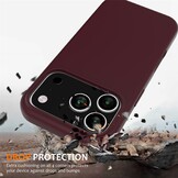 iPhone 17 Pro Hoesje Flexibel siliconen Backcover met MagSafe ondersteuning - Bordeaux Rood