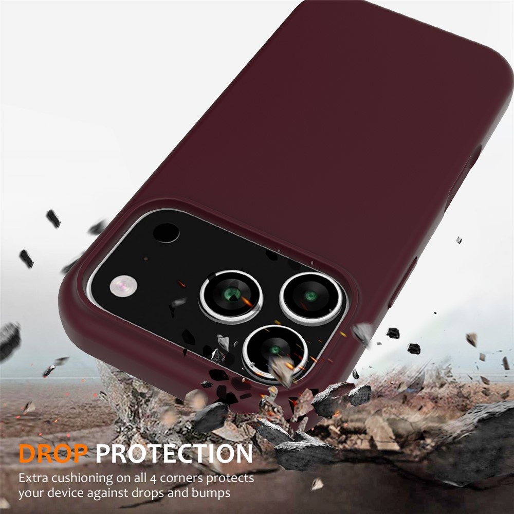 iPhone 18 Pro / iPhone 17 Pro Hoesje Flexibel siliconen Backcover met MagSafe ondersteuning - Bordeaux Rood