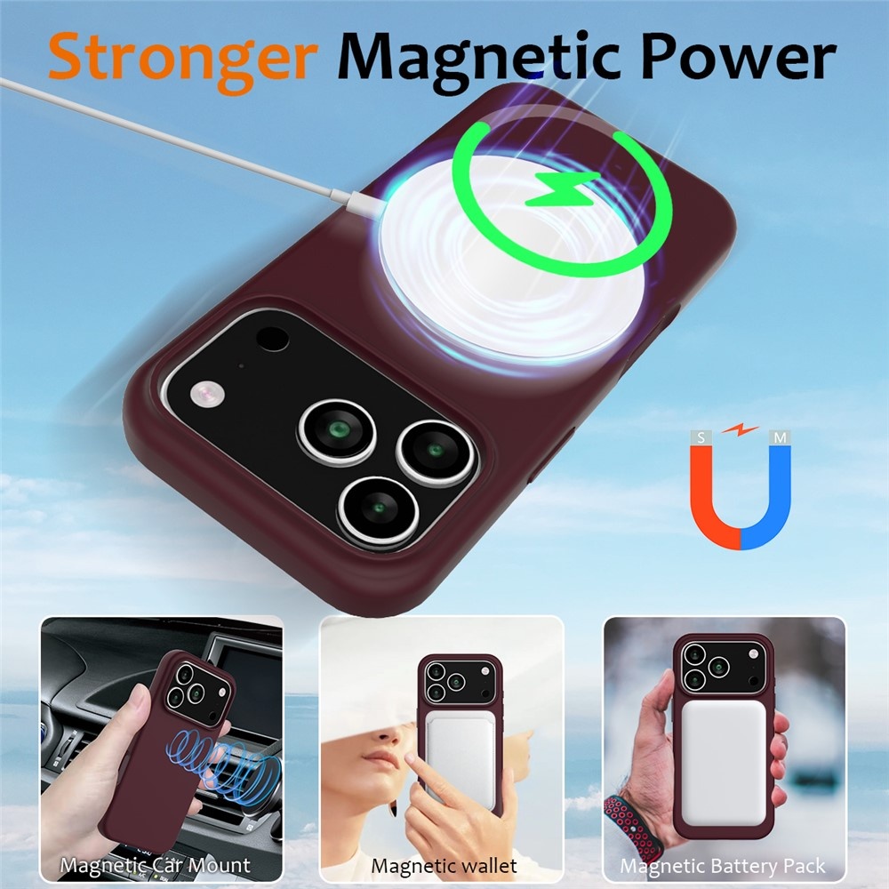iPhone 18 Pro / iPhone 17 Pro Hoesje Flexibel siliconen Backcover met MagSafe ondersteuning - Bordeaux Rood