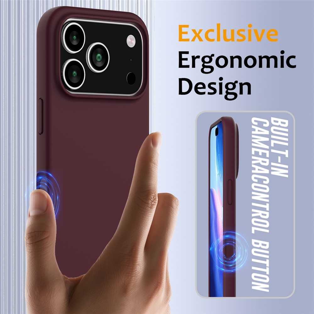 iPhone 18 Pro / iPhone 17 Pro Hoesje Flexibel siliconen Backcover met MagSafe ondersteuning - Bordeaux Rood