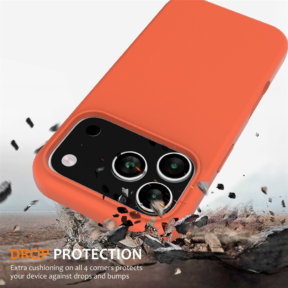 iPhone 18 Pro / iPhone 17 Pro Hoesje Flexibel siliconen Backcover met MagSafe ondersteuning - Oranje