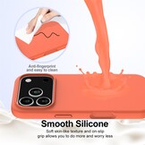 iPhone 17 Pro Hoesje Flexibel siliconen Backcover met MagSafe ondersteuning - Oranje