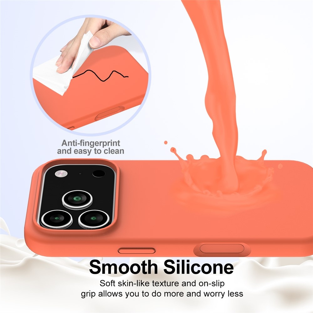 iPhone 18 Pro / iPhone 17 Pro Hoesje Flexibel siliconen Backcover met MagSafe ondersteuning - Oranje