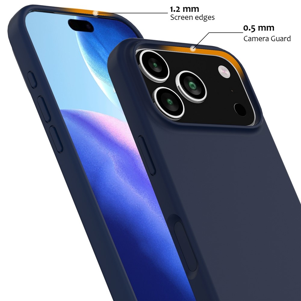 iPhone 18 Pro / iPhone 17 Pro Hoesje Flexibel siliconen Backcover met MagSafe ondersteuning - Donkerblauw