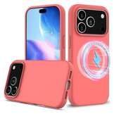 iPhone 17 Pro Hoesje Flexibel siliconen Backcover met MagSafe ondersteuning - Roze