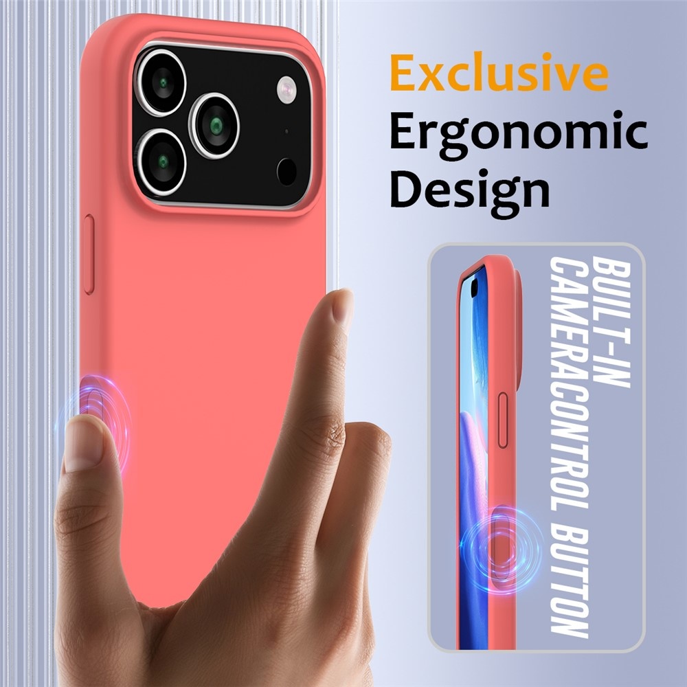 iPhone 17 Pro Hoesje Flexibel siliconen Backcover met MagSafe ondersteuning - Roze