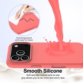 iPhone 17 Pro Hoesje Flexibel siliconen Backcover met MagSafe ondersteuning - Roze