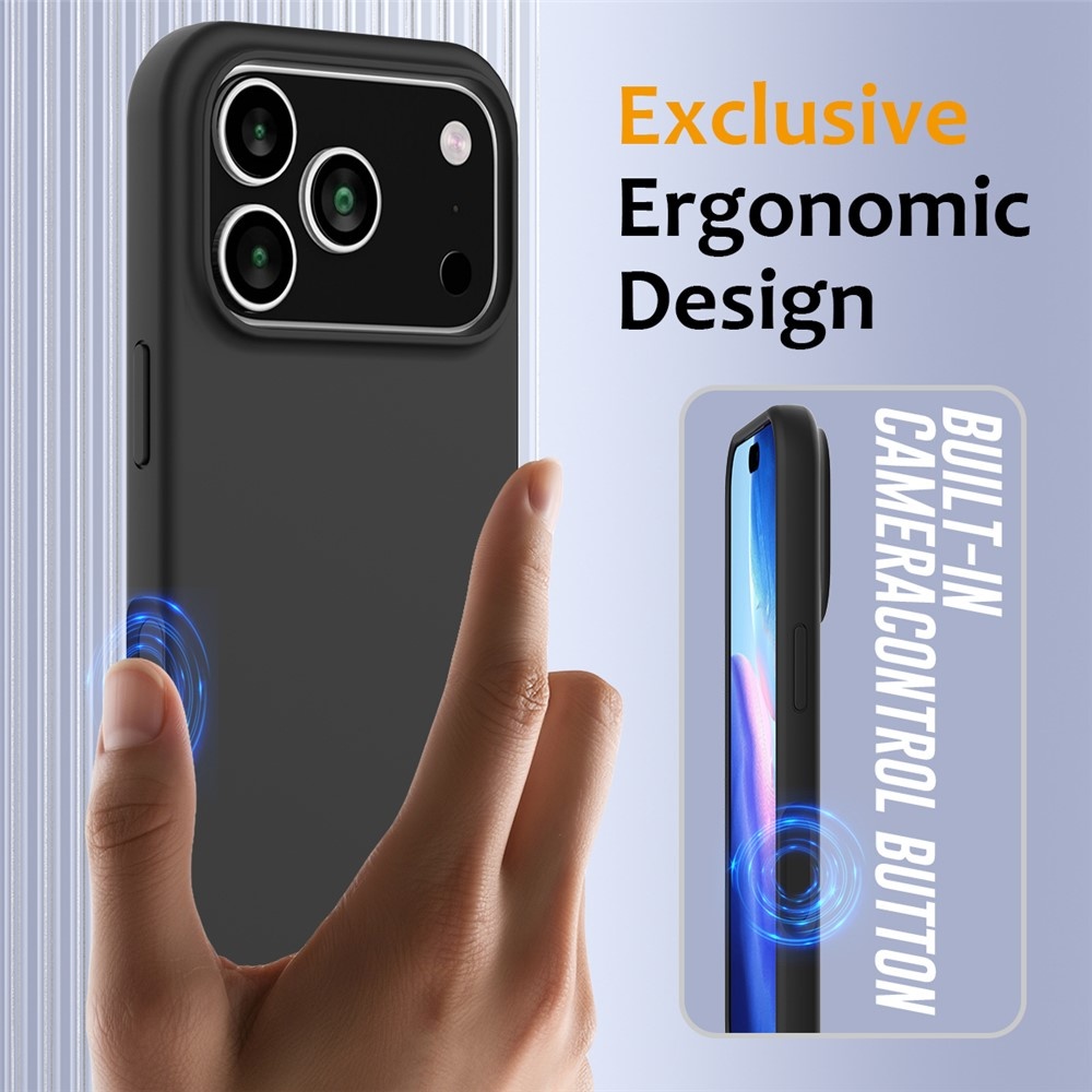 iPhone 17 Pro Hoesje Flexibel siliconen Backcover met MagSafe ondersteuning - Zwart