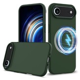 iPhone 17 Air Hoesje Flexibel siliconen Backcover met MagSafe ondersteuning - Groen
