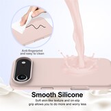 iPhone 17 Air Hoesje Flexibel siliconen Backcover met MagSafe ondersteuning - Lichtroze